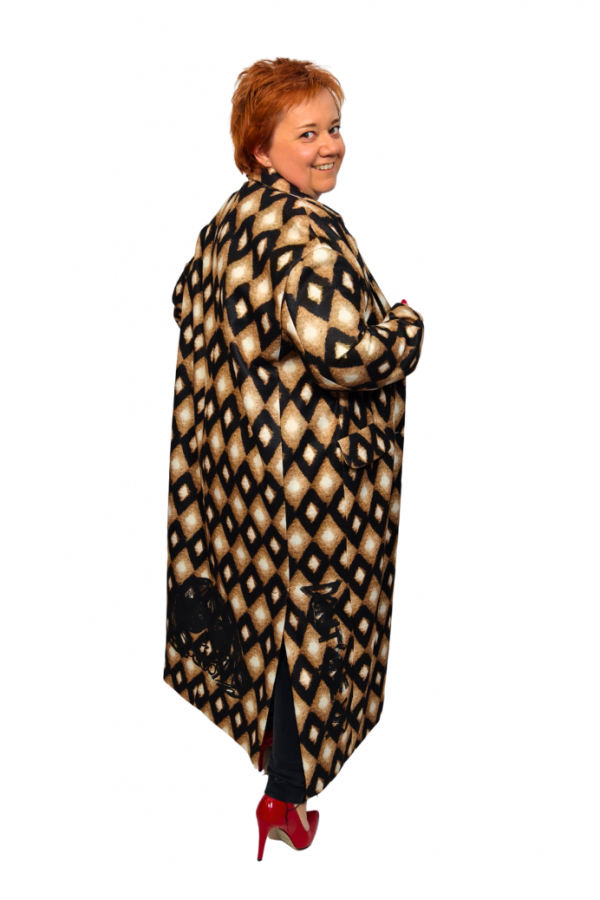 Extravagantný kabát so vzorom Miss city official